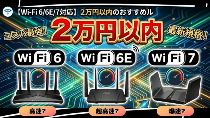 【Wifi6/6E/7対応】2万円以内のおすすめルーター紹介！